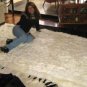 Original from Peru, white baby alpaca fur rug, 90 x 60 cm