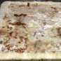 White baby alpaca fur rug with brown little spots from Peru, 80 x 60 cm