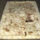 Baby alpaca fur rug with brown spots, from Peru 80 x 60 cm