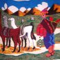 Peruvian motive hand weaved wall rug, Alpaca shepherd