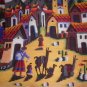 Peruvian wall rug, small village in the Andes