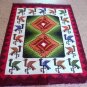 Peruvian colorful hand weaved Rug made of Merino wool, Marriage Design