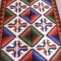 Peruvian geometric designed hand weaved rug