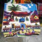 Peruvian hand weaved rug, village square