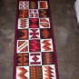 Peruvian hand weaved wool rug with native geometric designs