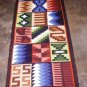 Peruvian hand weaved wool rug with native geometric designs
