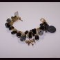 Knitted wire and glass beads bracelet