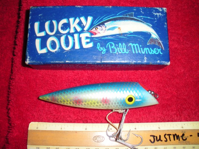 Vintage Lucky Louie Fishing Lure by Bill Minser Tackle Co. Chinook, Wash  with Box