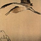 "Heron with Moon" BIG Japanese Art Print by Koson