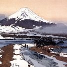 "Fuji From Lake Kawagachi" Japanese Art Print Yoshida