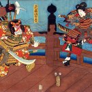 "Samurai Shijo Bridge" HUGE Japanese Art Print Samurai