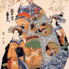 "Mother & Daughters" Japanese Art Print Japan Art Eizan