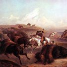 "Buffalo Hunt"  Native American Indian Art Print Bodmer