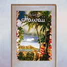 "Colorful Hawaii"Old Hawaiian Hula surfing Print Hawaii