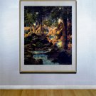 "Good Fishing" BIG Maxfield Parrish Art Deco Print