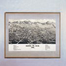 Bird's Eye Map of "Santa Fe 1882" New Mexico Art Print