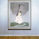 "Blossom Umbrella" HUGE Art Deco Print by Erte