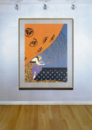 "Fall" HUGE Art Deco Print by Erte