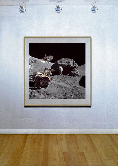 "Astronaut Next to Boulder" Art Print of NASA Astronaut