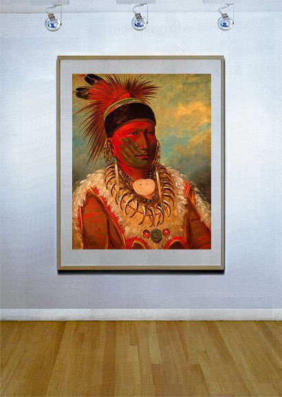 "White Cloud" HUGE George Catlin Native American Print