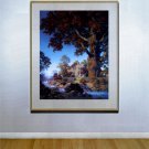 "Little Stone House" HUGE Maxfield Parrish Art Deco