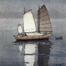 Sailing Boats Afternoon 15x22 Japanese Print by Yoshida Asian Art Japan