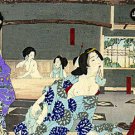 Women Bathing 22x30 Japanese Art Print by Yoshitoshi Asian Art Japan