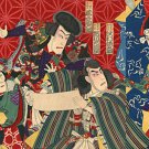 Kabuki Actors 15x22 Japanese Print by Kunimasa Asian Art Japan Warrior Samurai