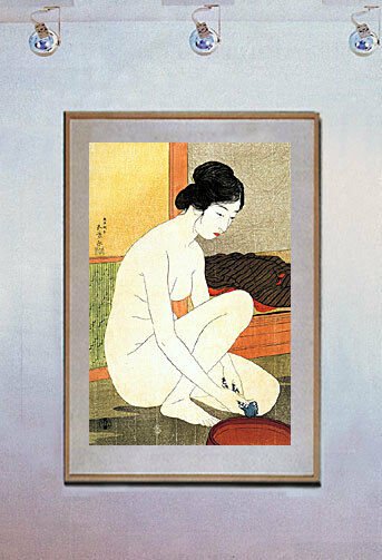 Woman at Bath 15x22 Hand Numbered Ltd.Edit. Japanese Print Goyo Asian Art Japan