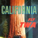 Vintage David Klein TWA Poster California Redwoods Mid Century Modern