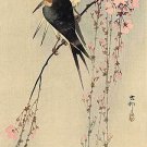 Two Birds on Branch 30x44 Japanese Art Print by Koson Asian Art Japan Two Birds on Branch 30x44 Japanese Art Print by Koson Asian Art Japan