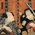 Two Samurai with Swords 30x44 Japanese Print Asian Art Japan Warrior