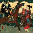 Smoking Samurai on Horse 22x30 Japanese Print Asian Art Japan Warrior Smoking Samurai on Horse 22x30 Japanese Print Asian Art Japan Warrior