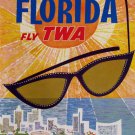 Vintage David Klein TWA Poster Florida Mid Century Modern