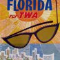 Vintage David Klein TWA Poster Florida Mid Century Modern