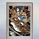 Samurai and Toad 15x22 Japanese Print by Kuniyoshi Asian Art Japan Warrior