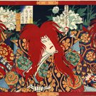 Three Samurai Red Hair 30x44 Japanese Print Asian Art Japan Warrior Ltd. Edition