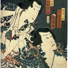 Tattooed Man and Woman 30x44 Japanese Print Asian Art Japan Warrior tattoo