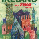 Vintage David Klein TWA Poster Ireland Mid Century Modern