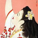 Playing Battledore 15x22 Japanese Print by Tatsumi Asian Art Japan