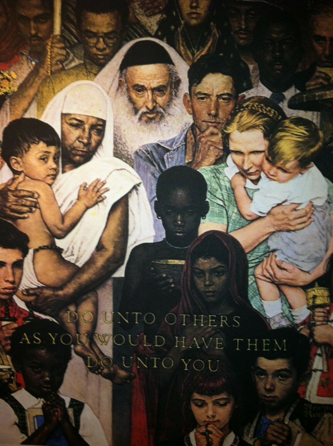 The Golden Rule 22x30 Art Print by Norman Rockwell inspirational