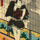 Samurai and Rat 15x22 Japanese Print by Toyokuni Asian Art Japan Warrior