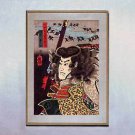 General and Spear 15x22 Japanese Print Kuniyoshi Asian Art Japan Warrior Sushi