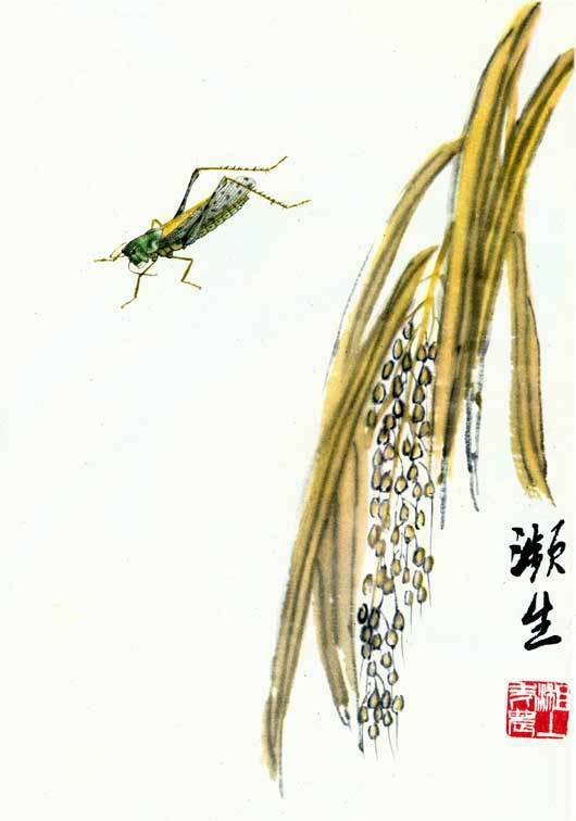 Grasshopper 22x30 Hand Numbered Ltd. Ed. Chinese Print Ch'i Pai-shih Asian art