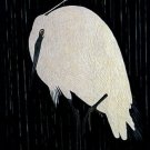Egret in Rain 22x30 Japanese Art Print by Koson Asian art Japan
