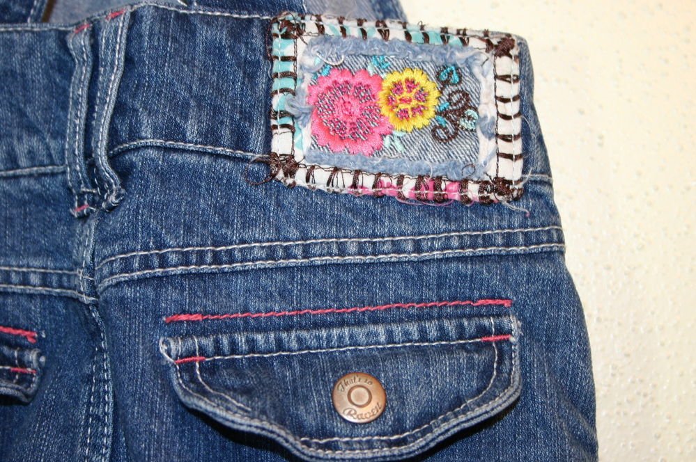 THATS SO RAVEN Disney Girls 12 Blue Jean Denim Embellished Overall ...