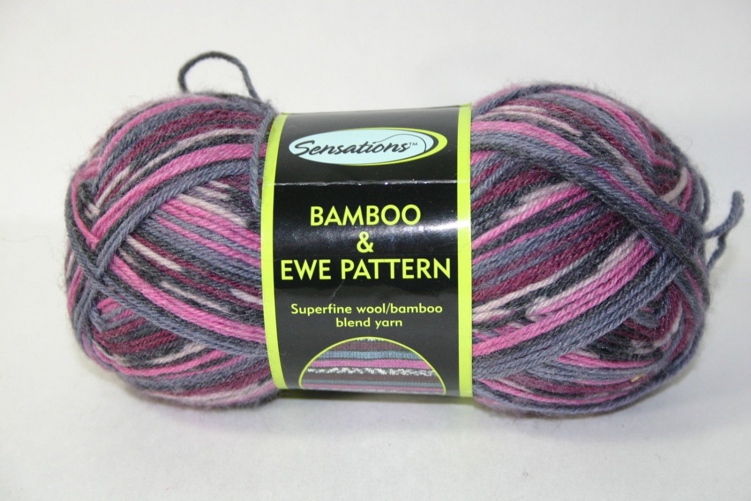 1 Sensations Bamboo & Ewe Pink Red Pattern Superfine Wool Bamboo Blend