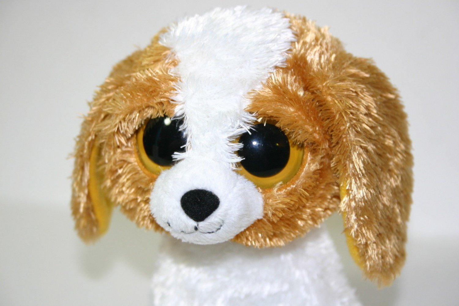 stuffed dog with big eyes