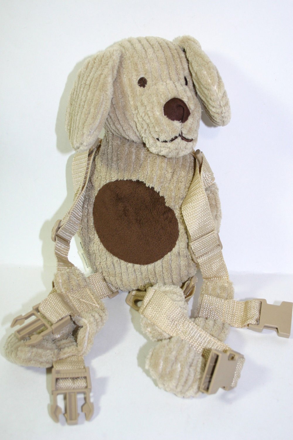 plush dog with leash