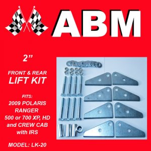 2" ATV QUAD LIFT KIT fits 2009 POLARIS RANGER 500 or 700 XP, HD, and CREW CAB with IRS